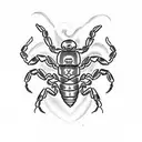 traditional scorpion in black and white tattoo design idea