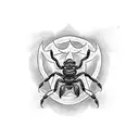 traditional scorpion in black and white tattoo design idea