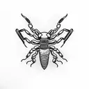 traditional scorpion in black and white tattoo design idea