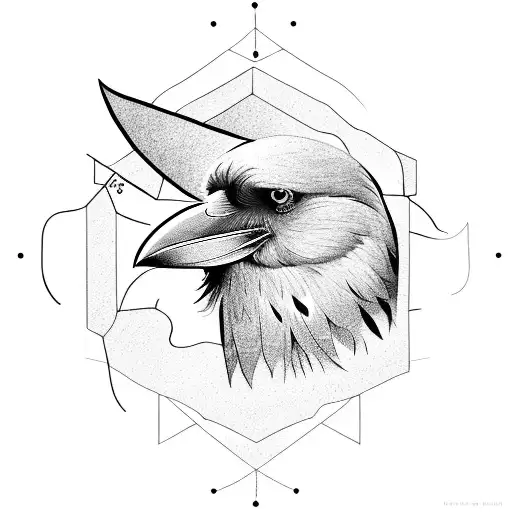 Crow or raven or bird tattoo design idea