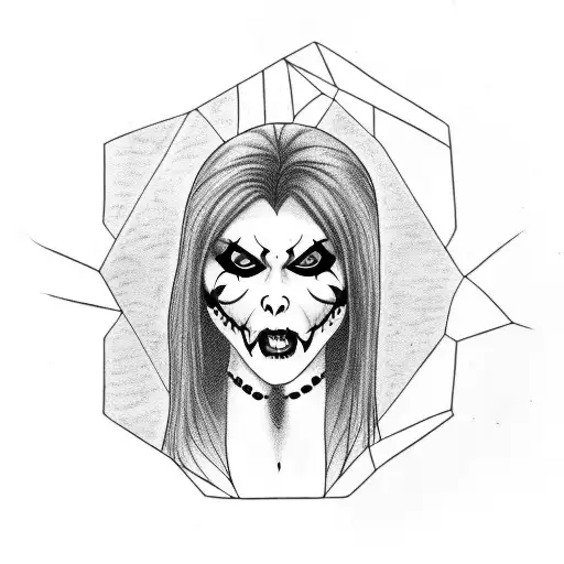 vampire Elvira Halloween  tattoo design idea