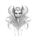 vampire Elvira Halloween  tattoo design idea