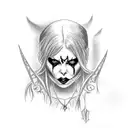 vampire Elvira Halloween  tattoo design idea