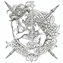 Gemini and Sagittarius combine tattoo design tattoo design idea