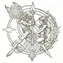 Gemini and Sagittarius combine tattoo design tattoo design idea