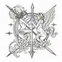 Gemini and Sagittarius combine tattoo design tattoo design idea