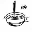 life is soup I am fork tattoo design idea