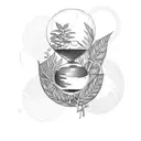 A broken hourglass overgrown with plants and a silhouette of a backer in the center  tattoo design idea