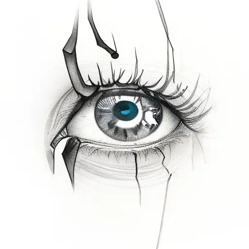 bipolar eyes. so one eye is very exhausted, sad, numb, and the other is manic, so hyperactive and dilated pupils.  tattoo design idea