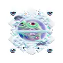 A 3-d puzzle piece to a weird alien universe tattoo design idea