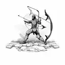 anthropomorphic archery arrow tattoo design idea
