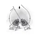 archery arrow, sunglasses tattoo design idea