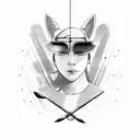 archery arrow, sunglasses tattoo design idea