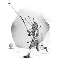anthropomorphic archery arrow, sunglasses tattoo design idea
