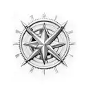 marines Texas compass moon tattoo design idea