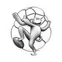 curious George kicking a soccer ball tattoo design idea