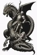 saint george killing a dragon tattoo design idea