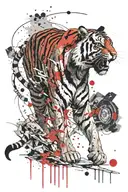 tiger walking tattoo design idea
