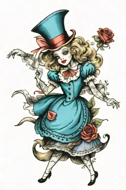 alice in wonderland tattoo design idea