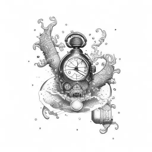 game card alcohol time watch tattoo design idea