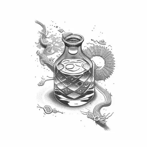  alcohol playing cards tattoo design idea