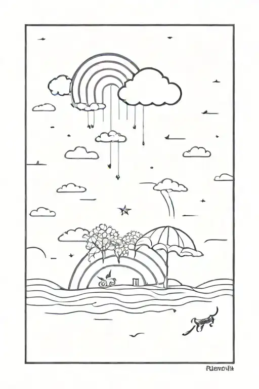 no rain no rainbow, no clouds no sunshine, don't ask me why child..  tattoo design idea