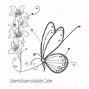 semicolon butterfly tattoo design idea