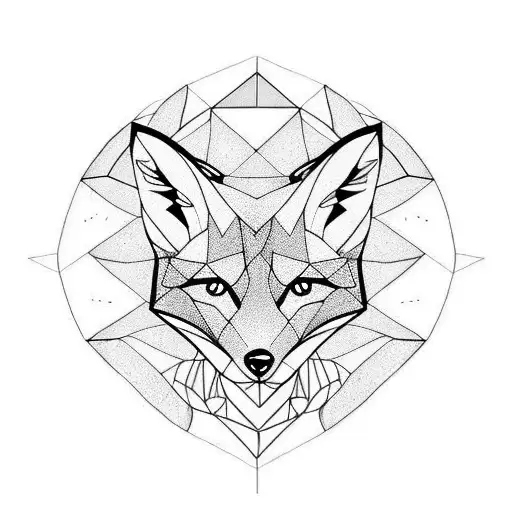 A cute fox tattoo design idea