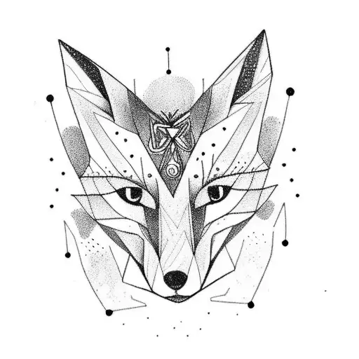A cute fox tattoo design idea