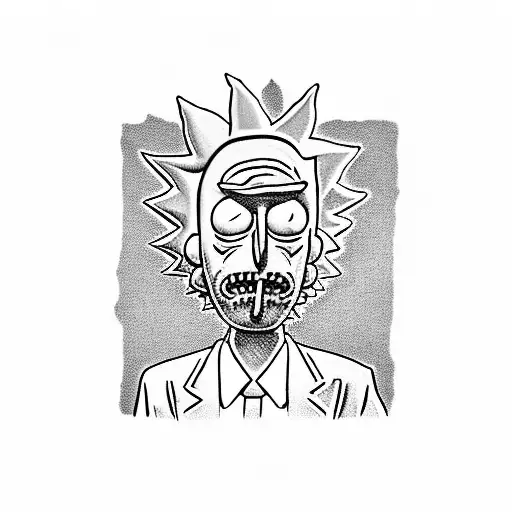 rick and morty tattoo design idea