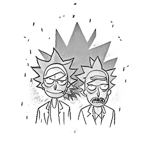 rick and morty, back to the future tattoo design idea