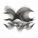 An abstract wave pattern symbolizing sound waves and music tattoo design idea