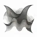 An abstract wave pattern symbolizing sound waves and music tattoo design idea