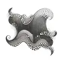 An abstract wave pattern symbolizing sound waves and music tattoo design idea