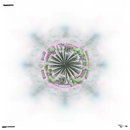 mural with palm trees and fractals and surrealism with some pink and blue among mostly black and gray tattoo design idea