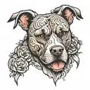 pitbull  tattoo design idea
