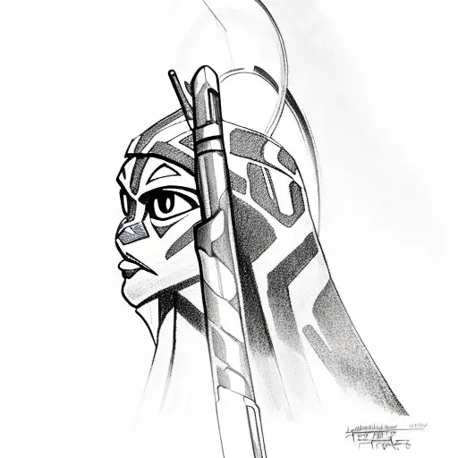 ahsoka's lightsaber tattoo design idea