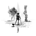 David versus Goliath  tattoo design idea