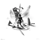 David versus Goliath  tattoo design idea