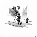 David versus Goliath  tattoo design idea