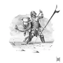 David versus Goliath  tattoo design idea