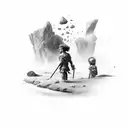 David versus Goliath  tattoo design idea