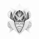 african mask with two faces tattoo design idea