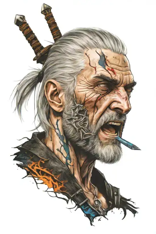 The Witcher 3 Wild Hunt Geralt tattoo design idea
