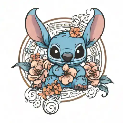 stitch ohana means family tattoo design idea