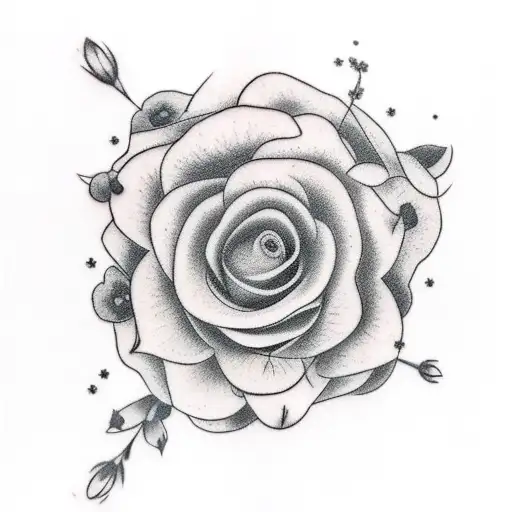 Forget me not flowers with alzheimer ribbon tattoo design idea