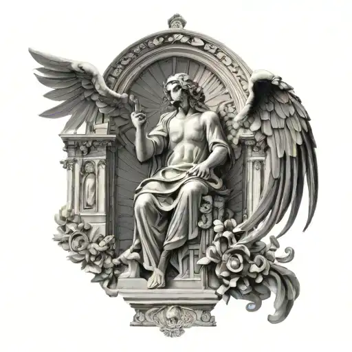 Siena Cathedral with biblically accurate angel tattoo design idea