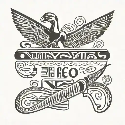 Ancient Egyptian hieroglyphs forming tattoo design idea