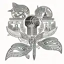 Ancient Egyptian hieroglyphs forming tattoo design idea