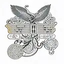 Ancient Egyptian hieroglyphs forming tattoo design idea